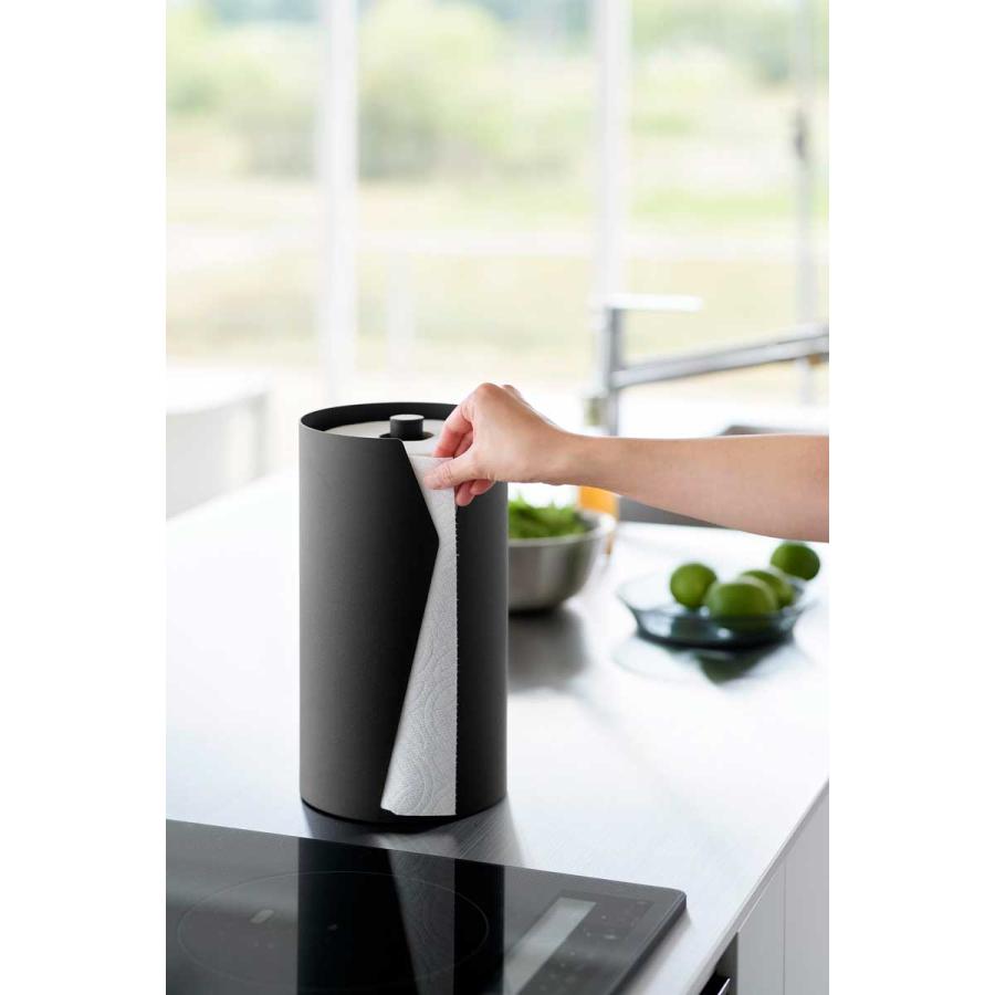 キッチンペーパーホルダー 山崎実業 正規品 tower タワー 片手でカット隠せるキッチンペーパーホルダー 縦タイプ L キッチンペーパー収納  10042 ブラック | tower | 02