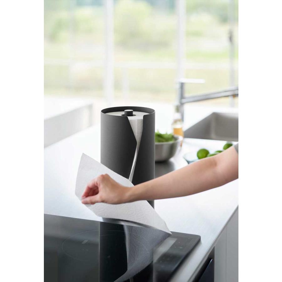 キッチンペーパーホルダー 山崎実業 正規品 tower タワー 片手でカット隠せるキッチンペーパーホルダー 縦タイプ L キッチンペーパー収納  10042 ブラック | tower | 05