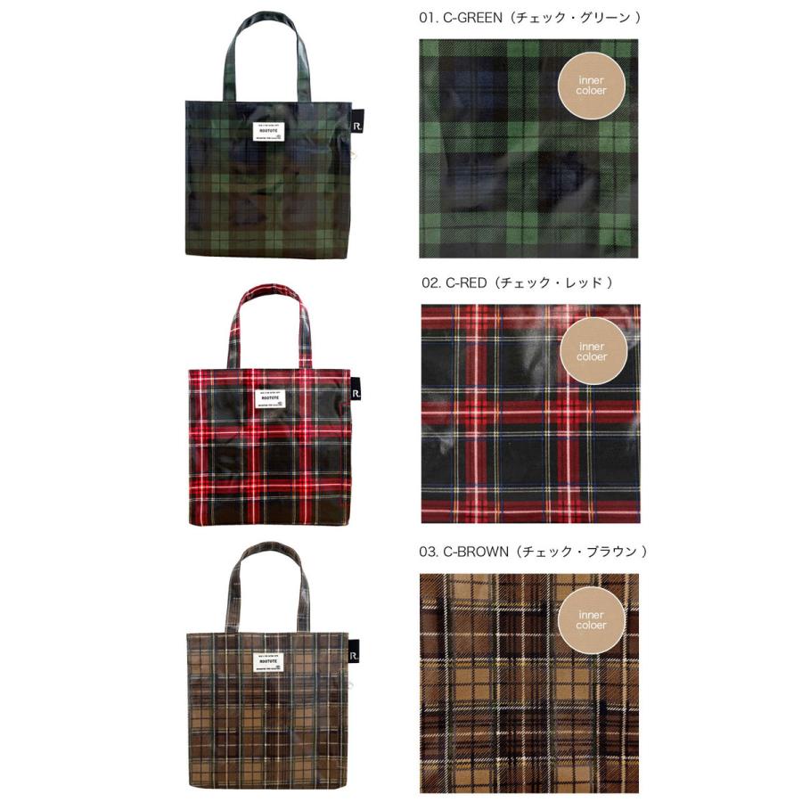 2025新作 トートバッグ 正規品 ROOTOTE ルートート EU.スクエア.ラミネート-T トート バッグ SQUARE 3606 チェック レッド | ROOTOTE | 02