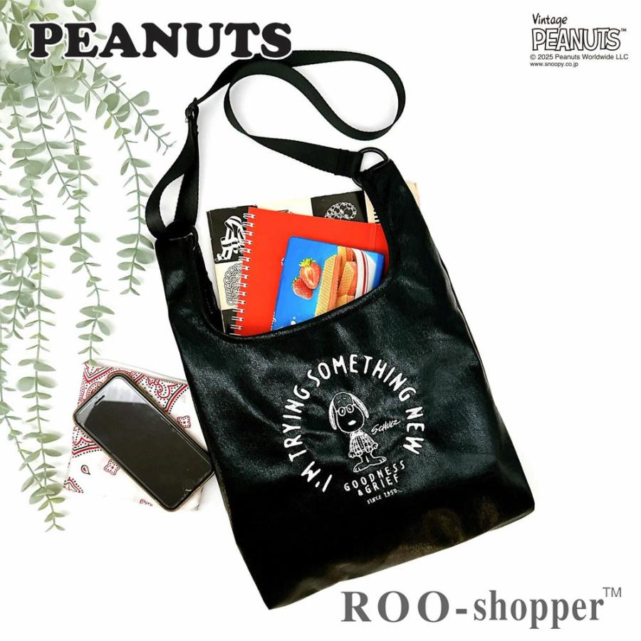 2025新作 スヌーピーバッグ 正規品 ROOTOTE ルートート IP.ルーショッパー.メタリック.ピーナッツ-0Q スヌーピーグッズ トートバッグ 8447 ブラック | ROOTOTE | 02