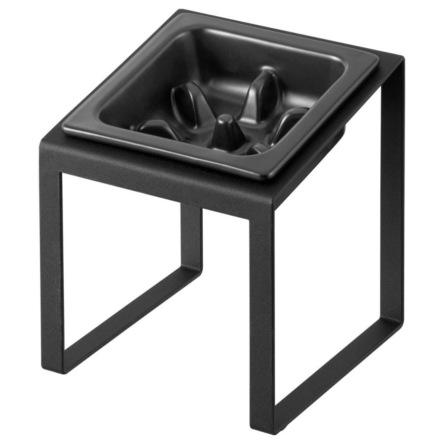 ペットフードボウル 山崎実業 正規品 nooks ヌークス 早食い防止ペットフードボウルスタンド 斜めハイタイプ ペット用品 ペットグッズ  10240 ブラック | 山崎実業 | 01
