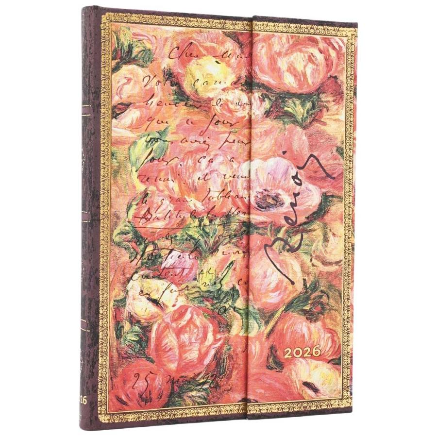 スケジュール帳 正規品 paperblanks ペーパーブランクス MIDI ハードカバー 2026年版 ダイアリー 日本語版 手帳 ミディ ルノワールからモリゾへの書簡（1892） | paperblanks