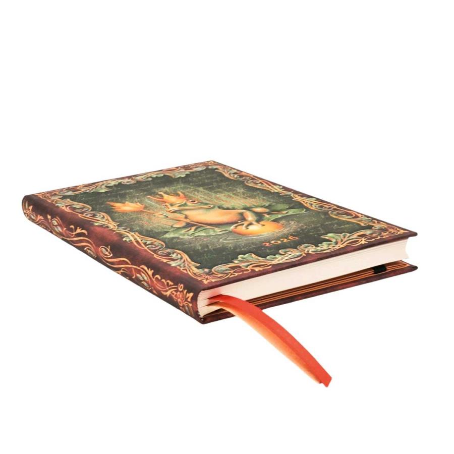 スケジュール帳 正規品 paperblanks ペーパーブランクス MIDI ハードカバー 2026年版 ダイアリー 日本語版 手帳 ミディ グリム兄弟 かえるの王子さま | paperblanks | 01