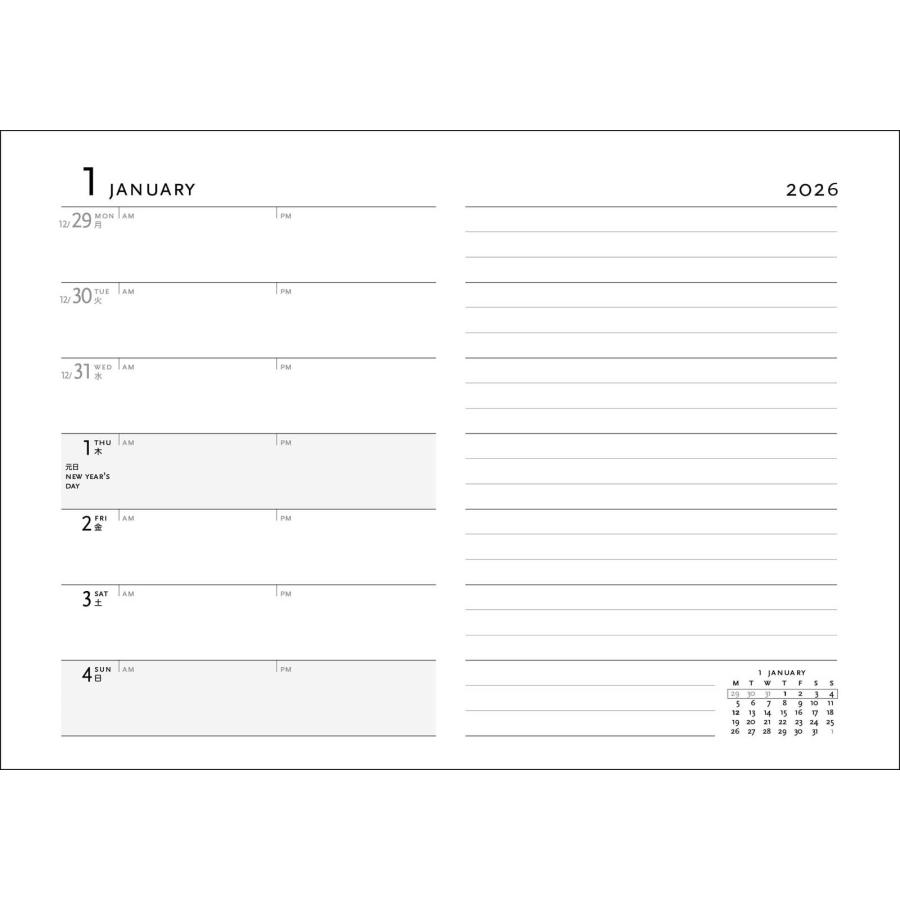 スケジュール帳 正規品 paperblanks ペーパーブランクス MIDI ハードカバー 2026年版 ダイアリー 日本語版 手帳 ミディ ミケランジェロ Handwriting 「手跡」 | paperblanks | 06