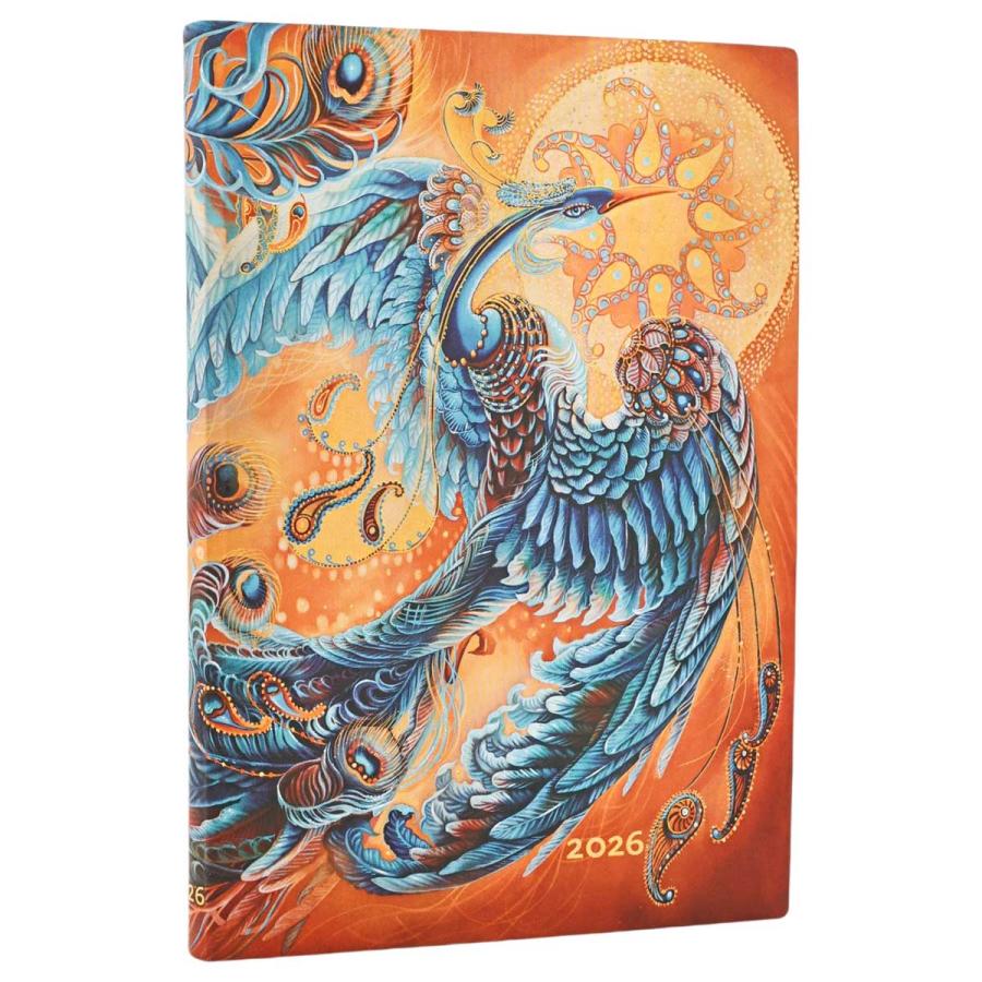 スケジュール帳 正規品 paperblanks ペーパーブランクス MIDI Flexis ソフトカバー 2026年 ダイアリー 日本語版 手帳 ミディ 空の鳥 | paperblanks