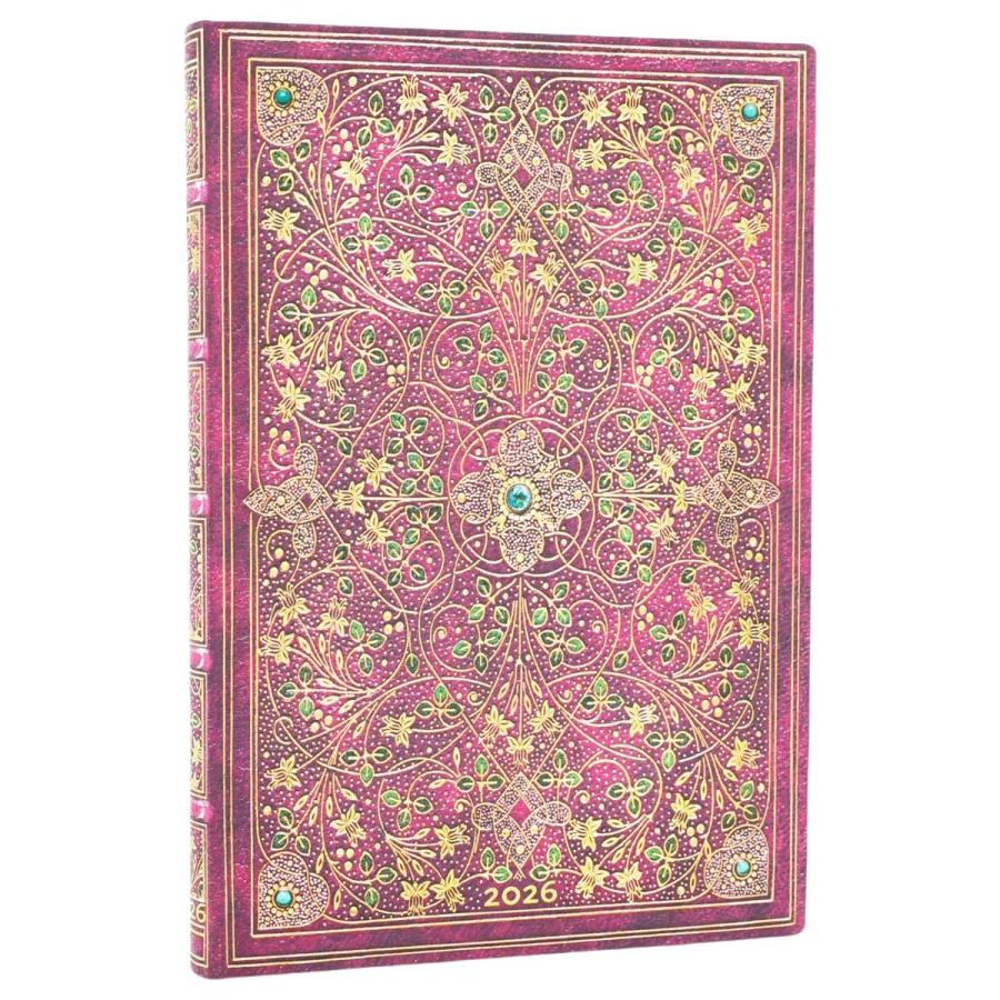 スケジュール帳 正規品 paperblanks ペーパーブランクス MIDI Flexis ソフトカバー 2026年 ダイアリー 日本語版 手帳 ミディ ダイヤモンド ジュビリー | paperblanks