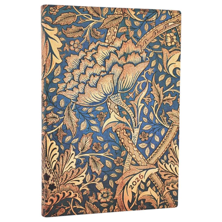 スケジュール帳 正規品 paperblanks ペーパーブランクス MIDI Flexis ソフトカバー 2026年 ダイアリー 日本語版 手帳 ミディ モリスのウィンドラッシュ | paperblanks