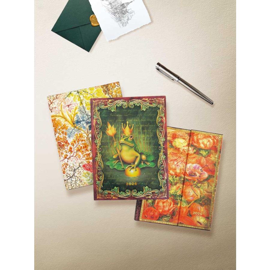 スケジュール帳 正規品 paperblanks ペーパーブランクス MIDI Flexis ソフトカバー 2026年 ダイアリー 日本語版 手帳 ミディ モリスのウィンドラッシュ | paperblanks | 08