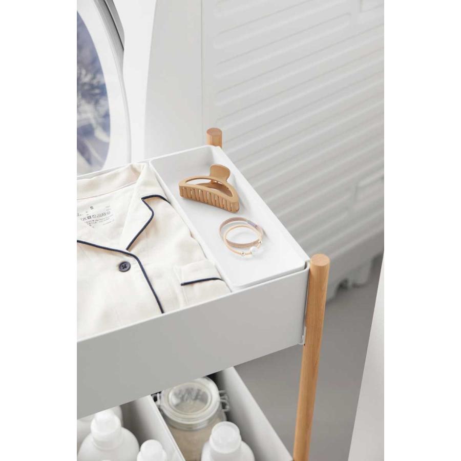 収納ワゴン 山崎実業 正規品 RIN リン 小物トレー付き収納ワゴン 2段 キャスター付き  10180 ナチュラル |  | 07