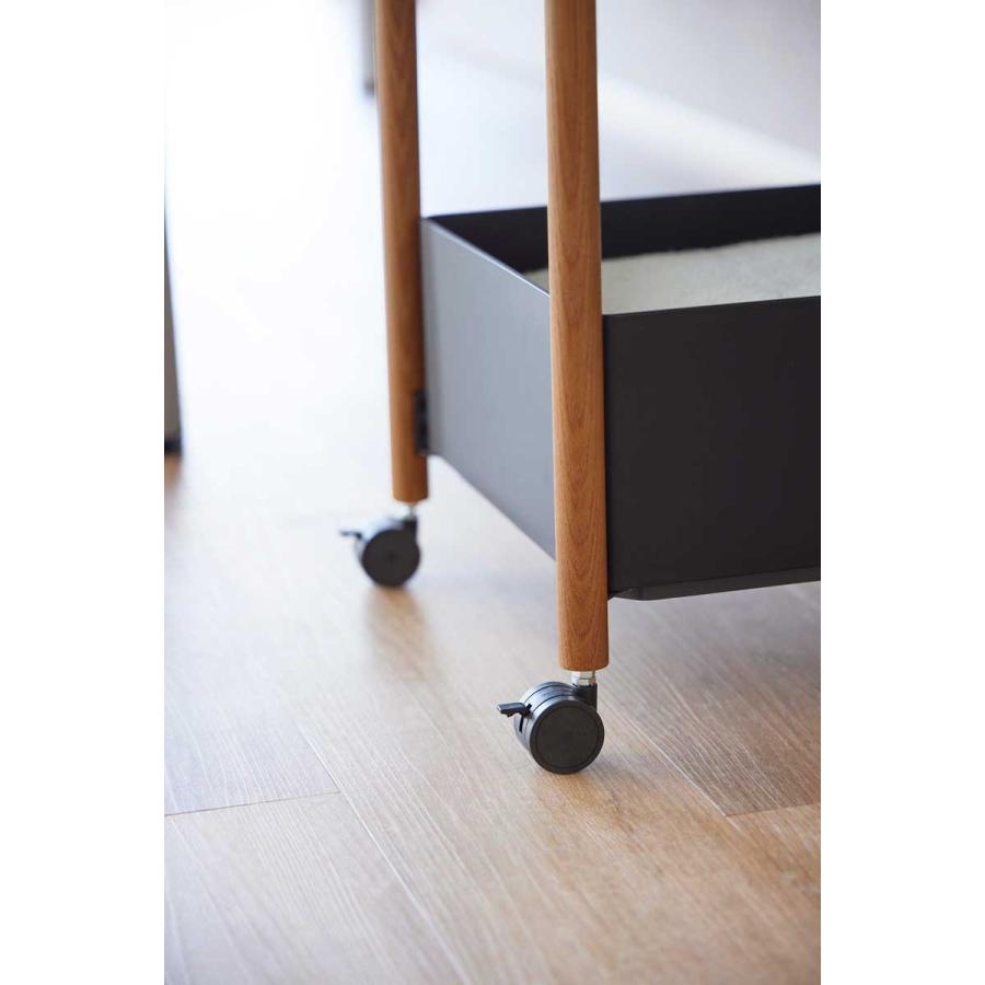 収納ワゴン 山崎実業 正規品 RIN リン 小物トレー付き収納ワゴン 2段 キャスター付き  10179 ブラウン |  | 02