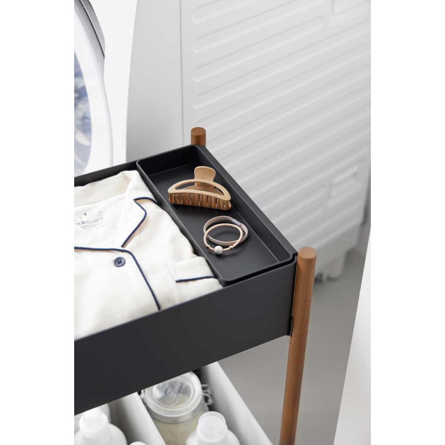 収納ワゴン 山崎実業 正規品 RIN リン 小物トレー付き収納ワゴン 2段 キャスター付き  10179 ブラウン |  | 07