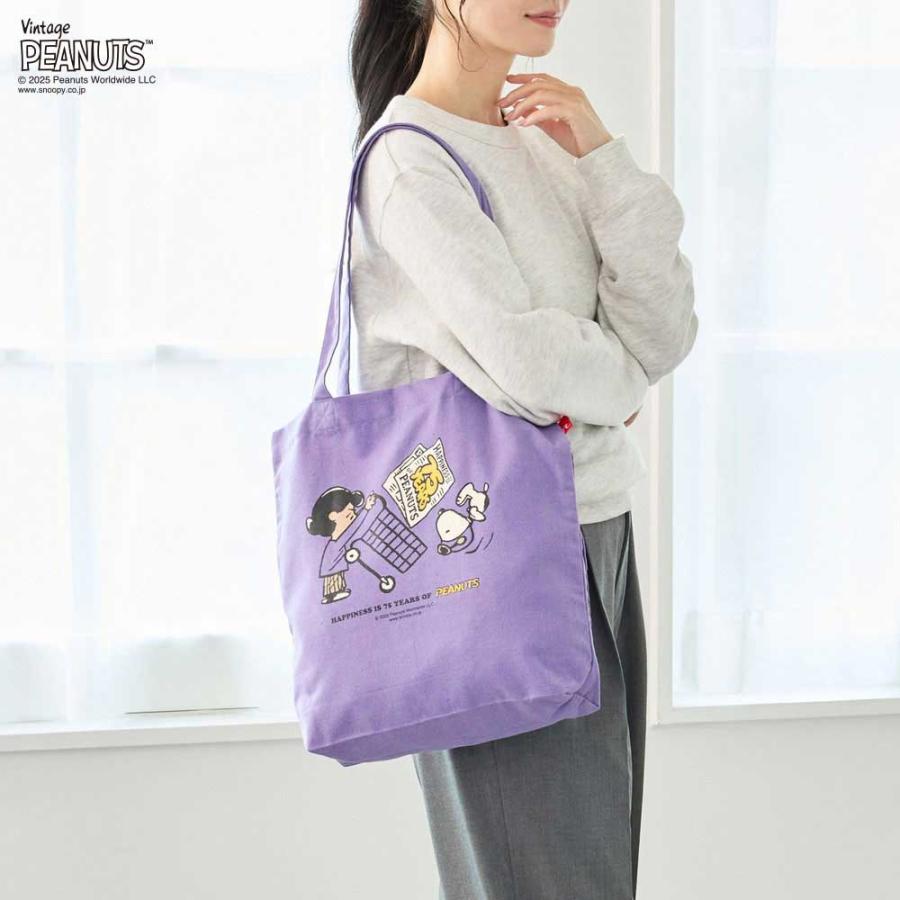 2025新作 スヌーピーバッグ 正規品 ROOTOTE ルートート IP.トール.ピーナッツ-0T スヌーピーグッズ トートバッグ Vintage PEANUTS TALL 8443 アイボリー | ROOTOTE | 03