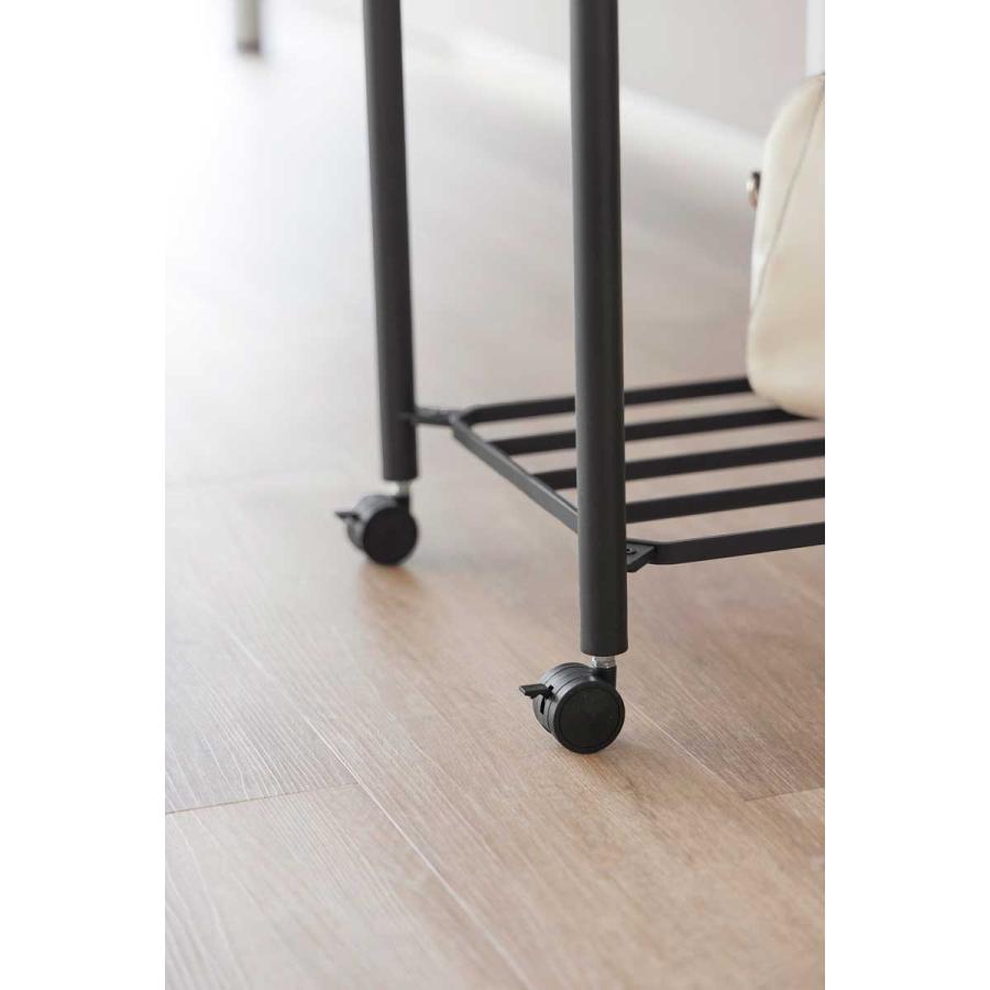 収納ワゴン 山崎実業 正規品 tower タワー 小物トレー付き下段が棚の収納ワゴン 2段 キャスター付き  10186 ブラック | tower | 02