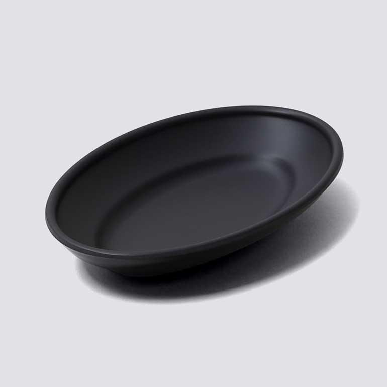 割れにくい食器 正規品 ideaco イデアコ Showa Grill S 環境にやさしい 昭和グリル オーバル小皿 クロ（ブラック） | 