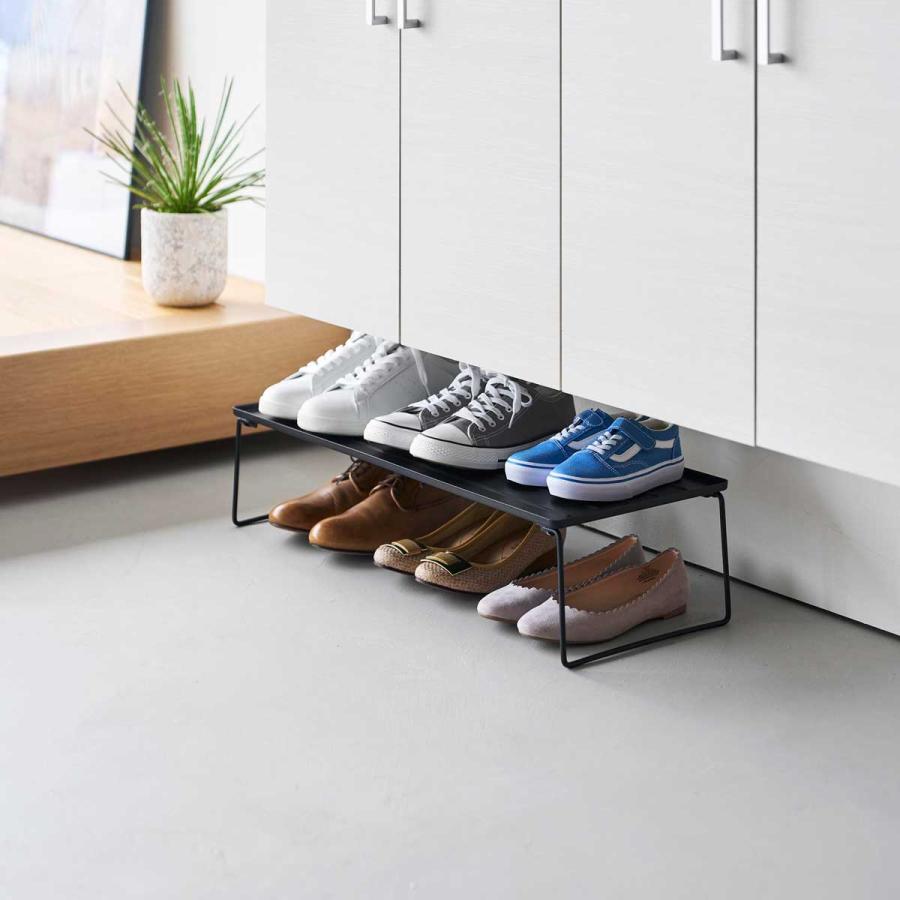 シューズラック 山崎実業 正規品 tower タワー 折り畳みシューズラック 玄関収納  10363 ブラック | tower
