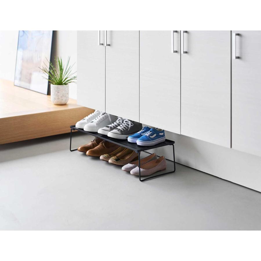 シューズラック 山崎実業 正規品 tower タワー 折り畳みシューズラック 玄関収納  10363 ブラック | tower | 02