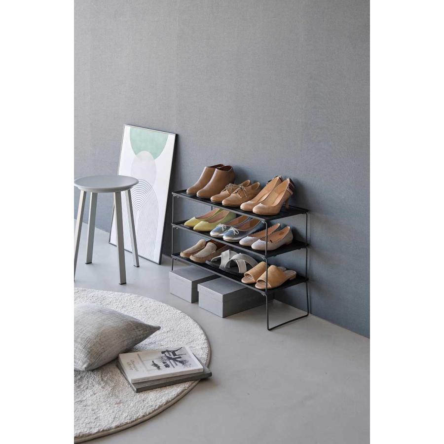 シューズラック 山崎実業 正規品 tower タワー 折り畳みシューズラック 玄関収納  10363 ブラック | tower | 05