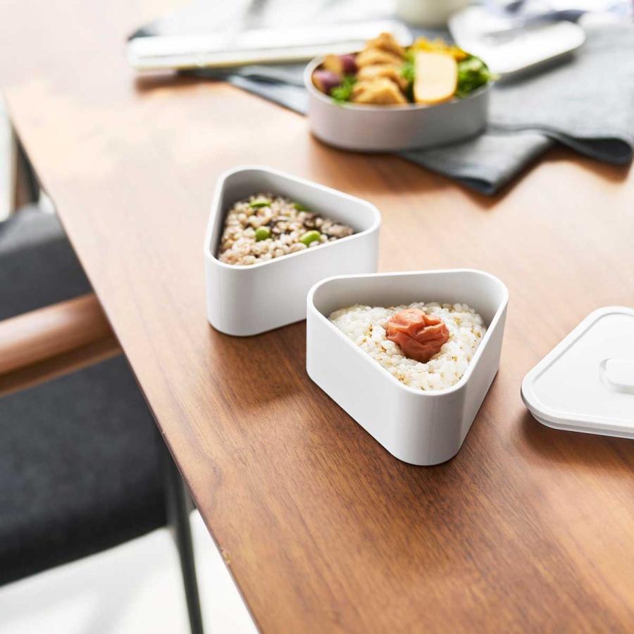 おにぎりケース 山崎実業 正規品 tower タワー バルブ付き密閉おにぎりケース 2個組 冷凍 電子レンジ 食洗機  10470 ホワイト | tower