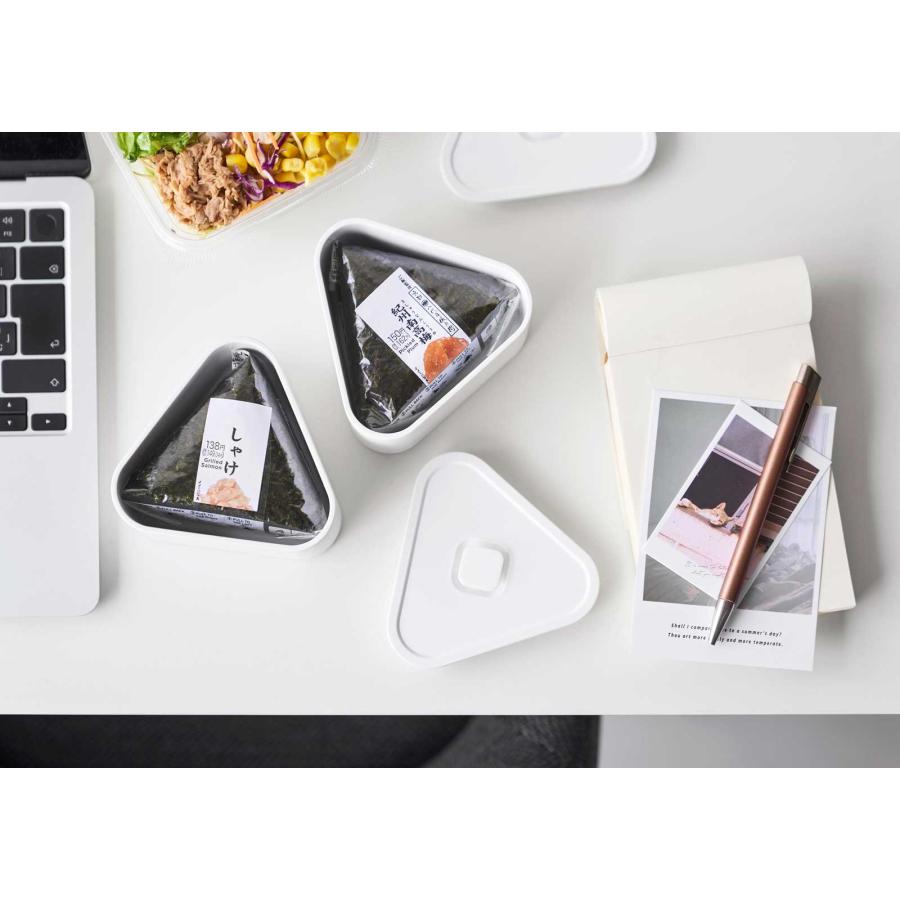 おにぎりケース 山崎実業 正規品 tower タワー バルブ付き密閉おにぎりケース 2個組 冷凍 電子レンジ 食洗機  10470 ホワイト | tower | 07