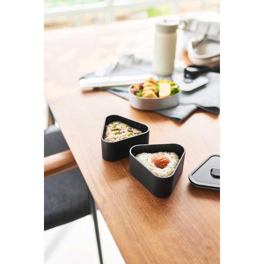 おにぎりケース 山崎実業 正規品 tower タワー バルブ付き密閉おにぎりケース 2個組 冷凍 電子レンジ 食洗機  10471 ブラック | tower | 02