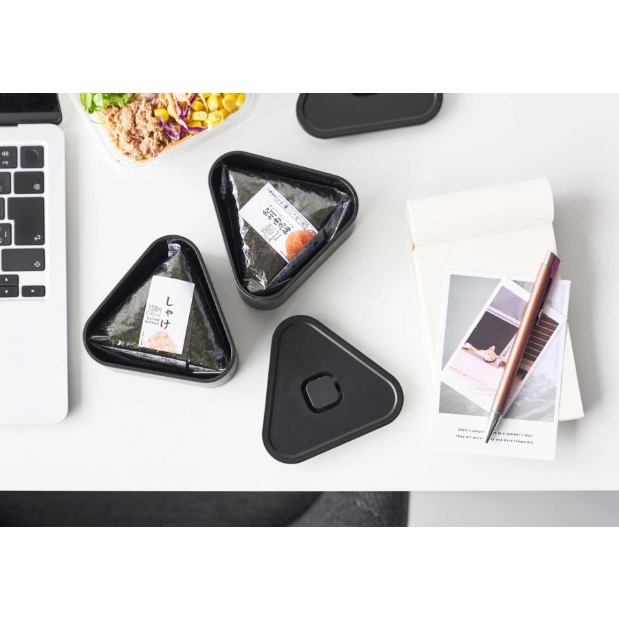 おにぎりケース 山崎実業 正規品 tower タワー バルブ付き密閉おにぎりケース 2個組 冷凍 電子レンジ 食洗機  10471 ブラック | tower | 07