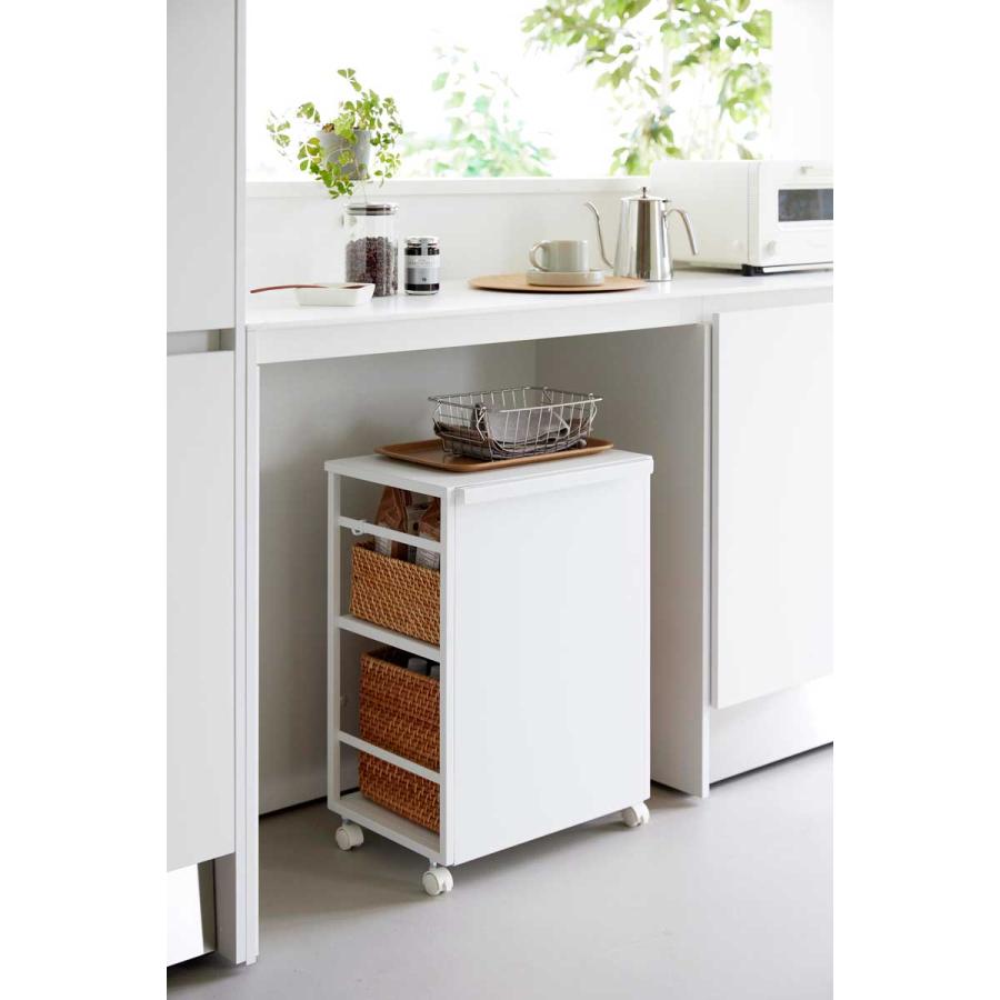 収納ワゴン 山崎実業 正規品 tower タワー 目隠しワゴン 天板付き キャスター付き  8466 ホワイト | tower | 02