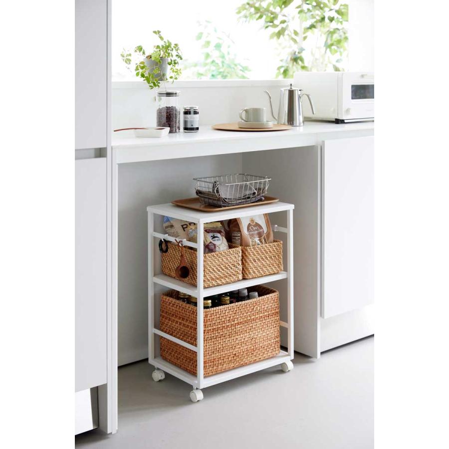 収納ワゴン 山崎実業 正規品 tower タワー 目隠しワゴン 天板付き キャスター付き  8466 ホワイト | tower | 03