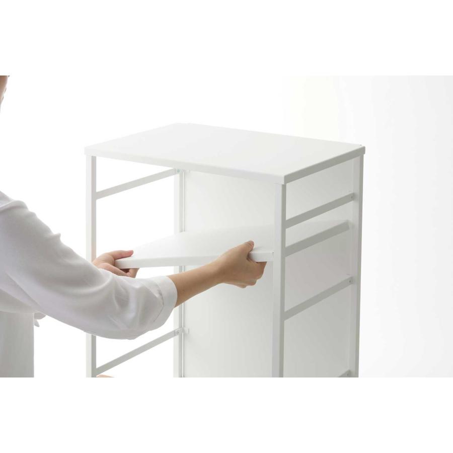 収納ワゴン 山崎実業 正規品 tower タワー 目隠しワゴン 天板付き キャスター付き  8466 ホワイト | tower | 06