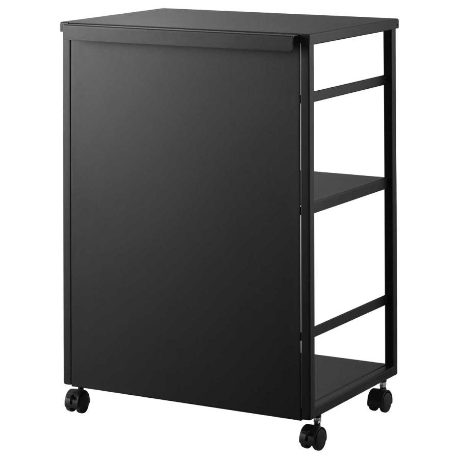 収納ワゴン 山崎実業 正規品 tower タワー 目隠しワゴン 天板付き キャスター付き  8467 ブラック | tower | 01