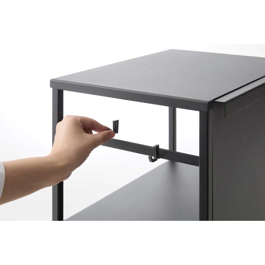 収納ワゴン 山崎実業 正規品 tower タワー 目隠しワゴン 天板付き キャスター付き  8467 ブラック | tower | 07