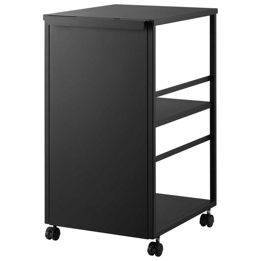 収納ワゴン 山崎実業 正規品 tower タワー 目隠しワゴン スリム 天板付き キャスター付き  8471 ブラック | tower | 01