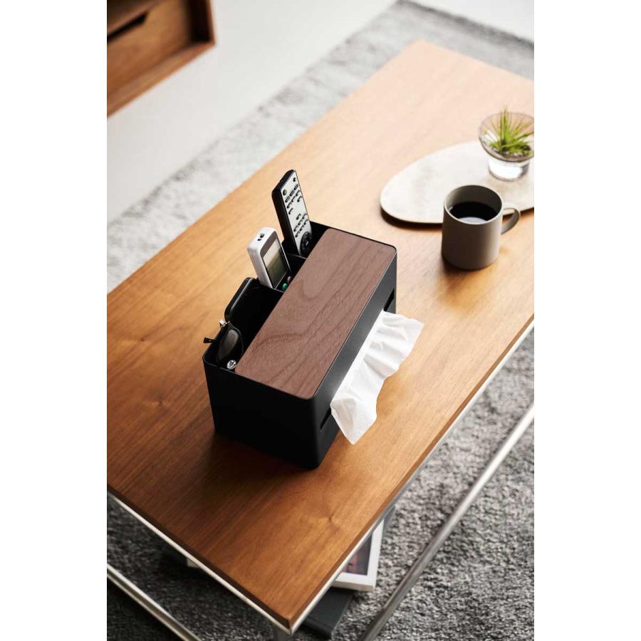 ティッシュケース 山崎実業 正規品 RIN リン 厚型対応ティッシュケース&リモコンスタンド ティッシュカバー  10414 ブラウン |  | 03