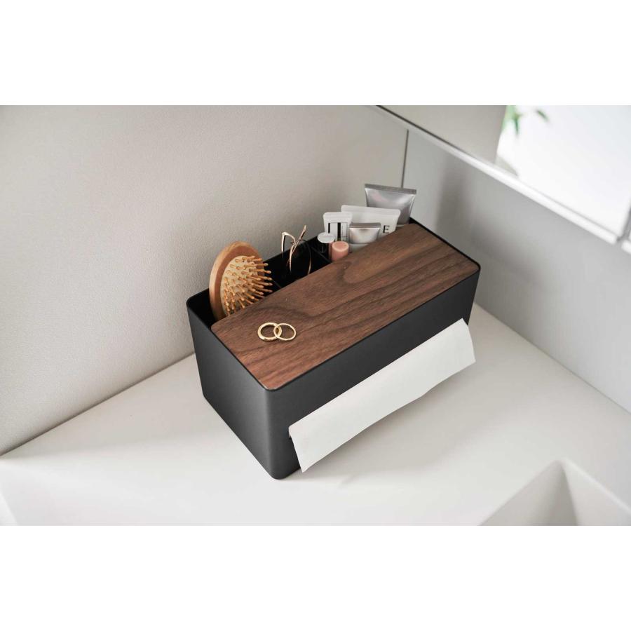 ティッシュケース 山崎実業 正規品 RIN リン 厚型対応ティッシュケース&リモコンスタンド ティッシュカバー  10414 ブラウン |  | 05