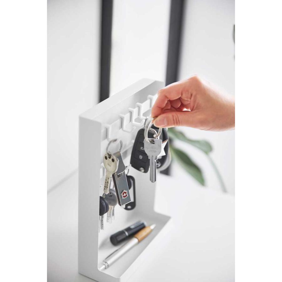 キーフック 山崎実業 正規品 tower タワー 目隠しキーフックスタンド 2段 キーボックス キーケース  10340 ホワイト | tower | 05