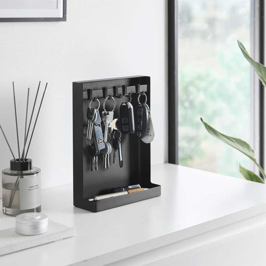 キーフック 山崎実業 正規品 tower タワー 目隠しキーフックスタンド 2段 キーボックス キーケース  10341 ブラック | tower