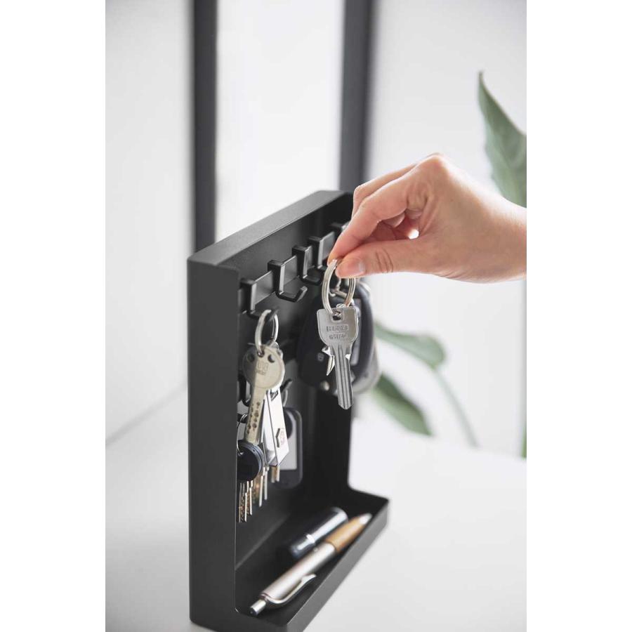 キーフック 山崎実業 正規品 tower タワー 目隠しキーフックスタンド 2段 キーボックス キーケース  10341 ブラック | tower | 05