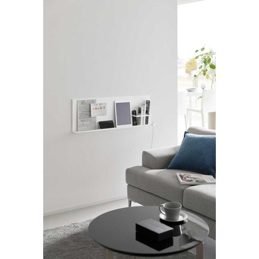 壁面収納 山崎実業 正規品 tower タワー 壁付けスチールパネル リモコンホルダー付き ウォールラック 収納ラック  10352 ホワイト | tower | 05