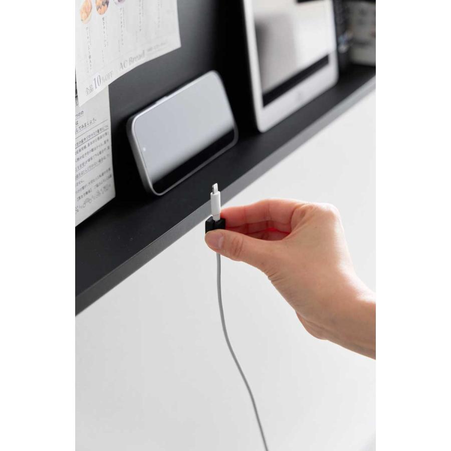 壁面収納 山崎実業 正規品 tower タワー 壁付けスチールパネル リモコンホルダー付き ウォールラック 収納ラック  10353 ブラック | tower | 06