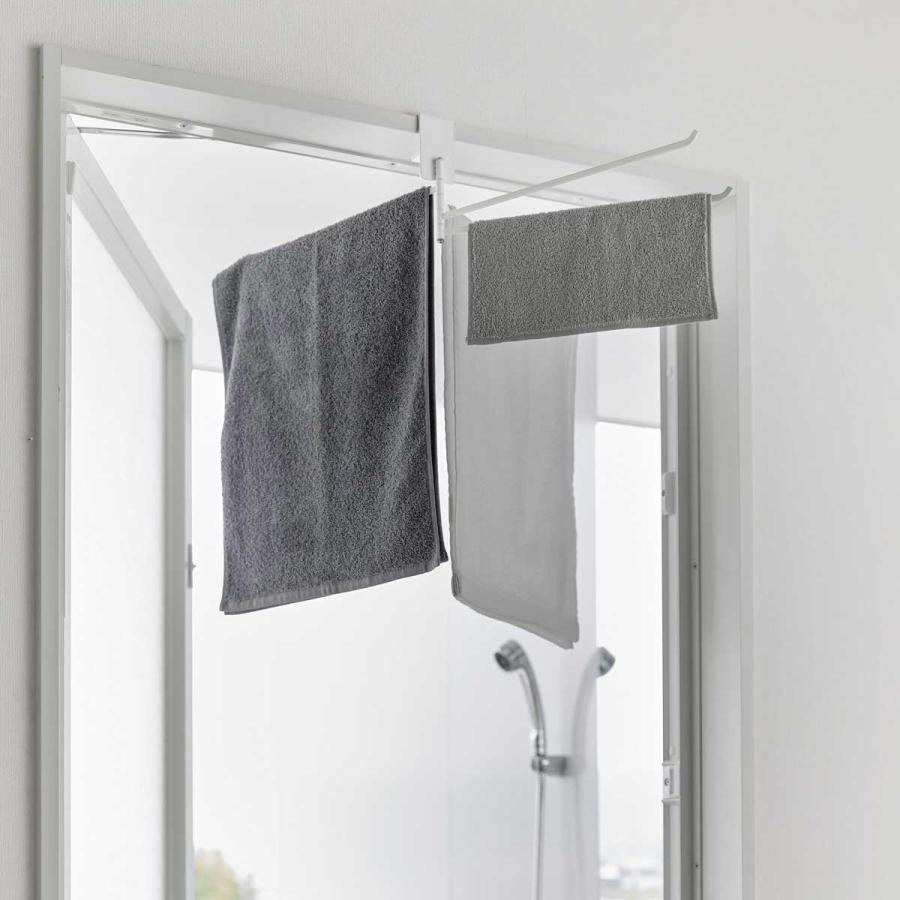 タオルハンガー 山崎実業 正規品 tower タワー 360度回転できる室内物干しタオルハンガー タオルバー タオル掛け  10322 ホワイト | tower