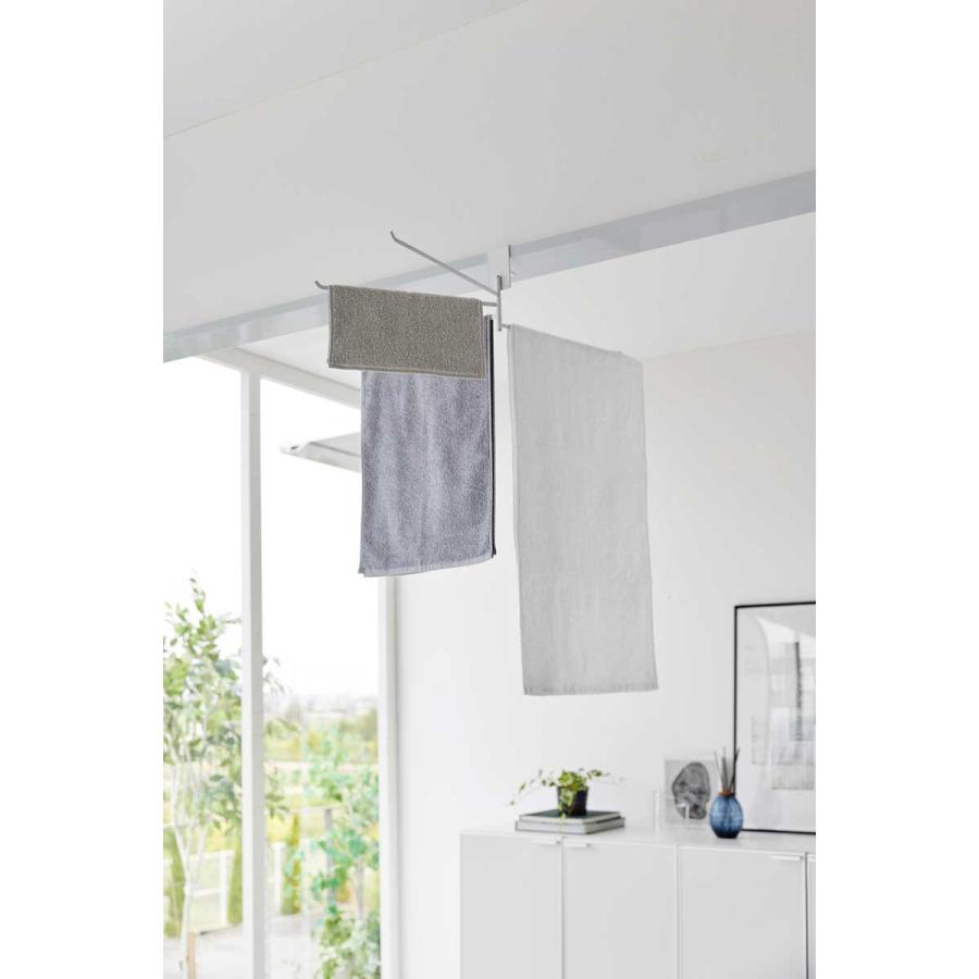 タオルハンガー 山崎実業 正規品 tower タワー 360度回転できる室内物干しタオルハンガー タオルバー タオル掛け  10322 ホワイト | tower | 03