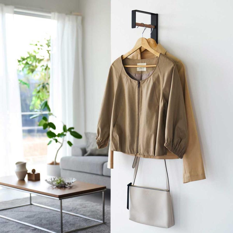 コートハンガー 山崎実業 正規品 tower タワー 壁付けコートハンガー コートフック コート掛け  10408 ブラック | tower