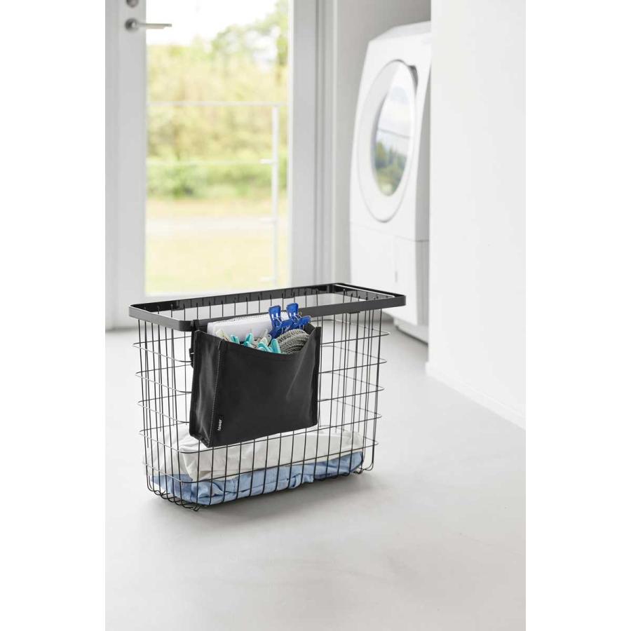 ピンチバスケット 山崎実業 正規品 tower タワー 洗濯カゴに取り付けるピンチ＆ネット収納ポケット ピンチかご  10437 ブラック | tower | 03
