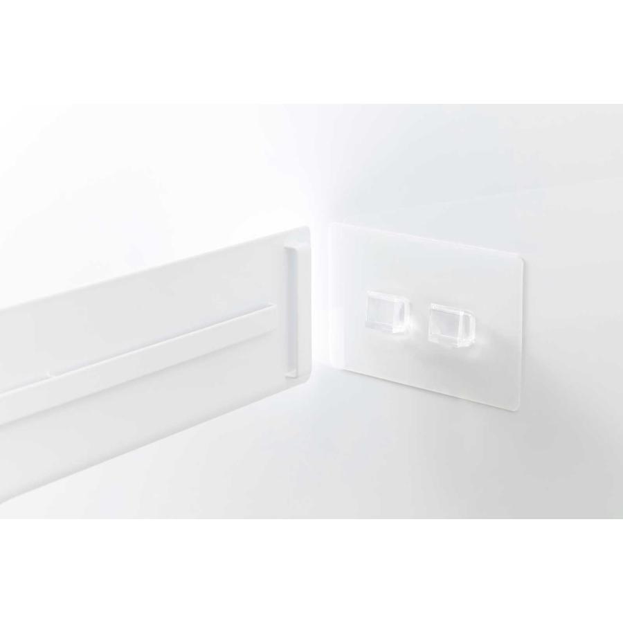 キッチン棚 山崎実業 正規品 tower タワー フィルムフックキッチン棚 ワイド ウォールラック 棚板  10410 ホワイト | tower | 07