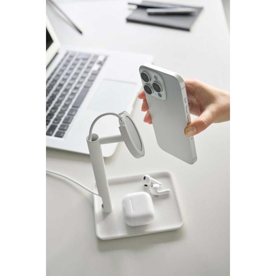 スマホスタンド 山崎実業 正規品 tower タワー トレー付きスマートフォン充電スタンド スマートフォン用スタンド  10088 ホワイト | tower | 04