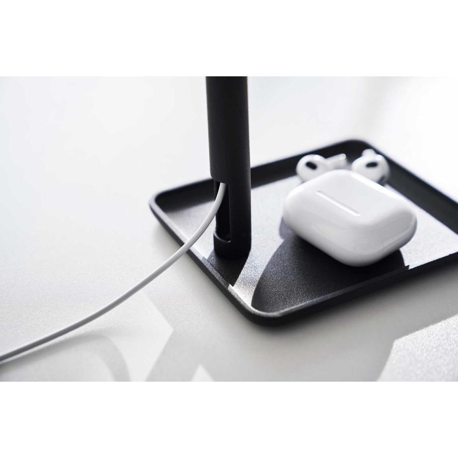 スマホスタンド 山崎実業 正規品 tower タワー トレー付きスマートフォン充電スタンド スマートフォン用スタンド  10089 ブラック | tower | 06