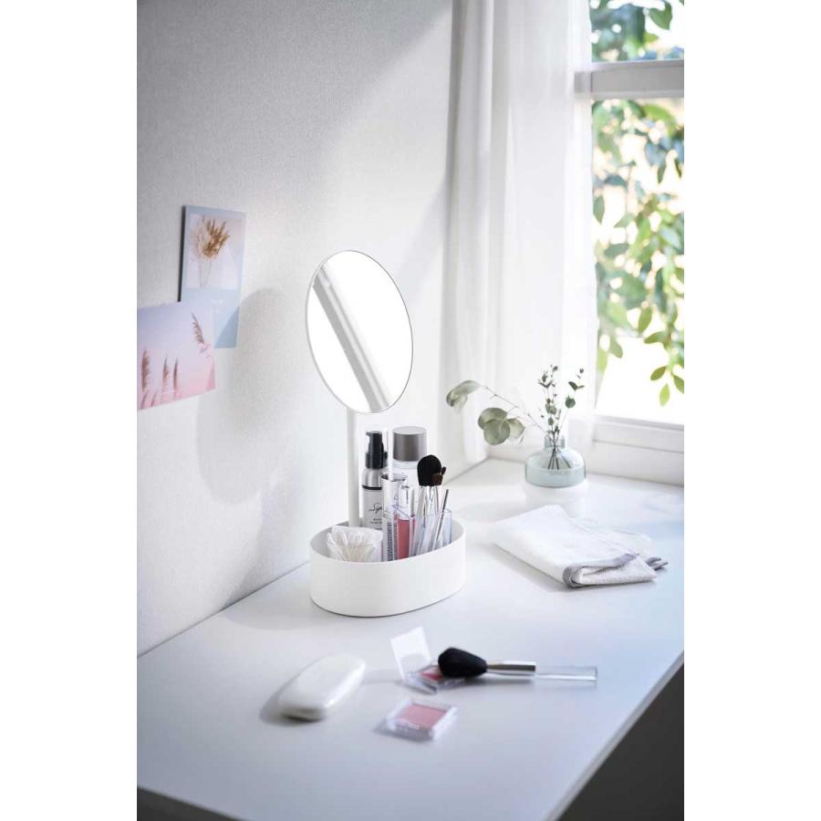 化粧鏡 山崎実業 正規品 tower タワー 高さと角度が調節できる収納付きスタンドミラー メイクアップミラー  10418 ホワイト | tower | 05