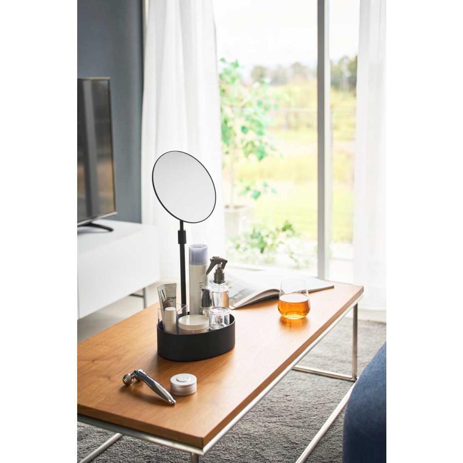 化粧鏡 山崎実業 正規品 tower タワー 高さと角度が調節できる収納付きスタンドミラー メイクアップミラー  10419 ブラック | tower | 03