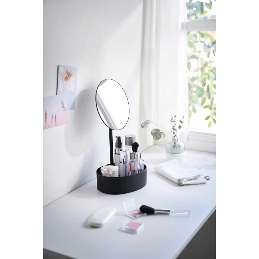 化粧鏡 山崎実業 正規品 tower タワー 高さと角度が調節できる収納付きスタンドミラー メイクアップミラー  10419 ブラック | tower | 05