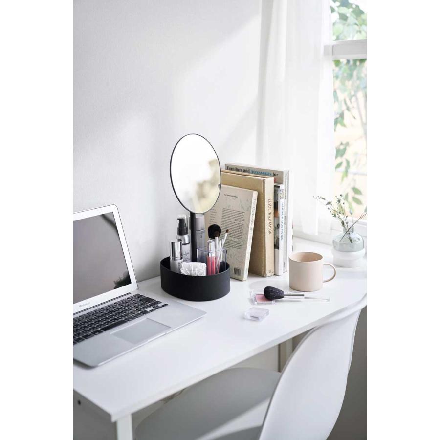 化粧鏡 山崎実業 正規品 tower タワー 高さと角度が調節できる収納付きスタンドミラー メイクアップミラー  10419 ブラック | tower | 06