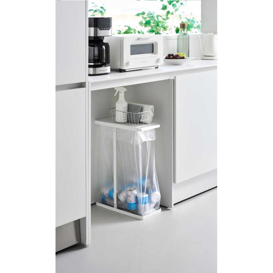 分別ゴミ箱 山崎実業 正規品 tower タワー 引き出す分別ゴミ袋ホルダー タワー スリム 45L ダストボックス キッチン用  10264 ホワイト | tower | 02